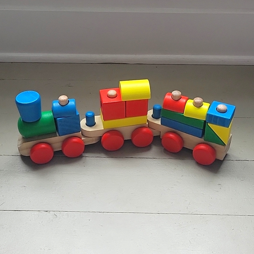 Melissa & Doug rainbow block train set